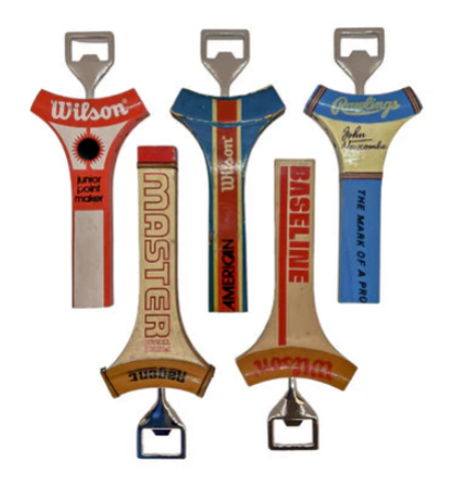 Antique Wooden Tennis Racquet Neck Bottle Opener