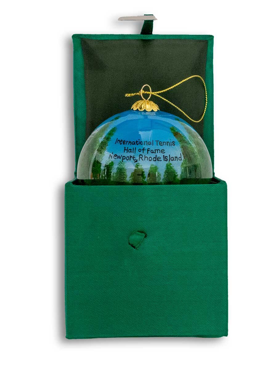 International Tennis Hall of Fame Hand Painted Glass Ornament
