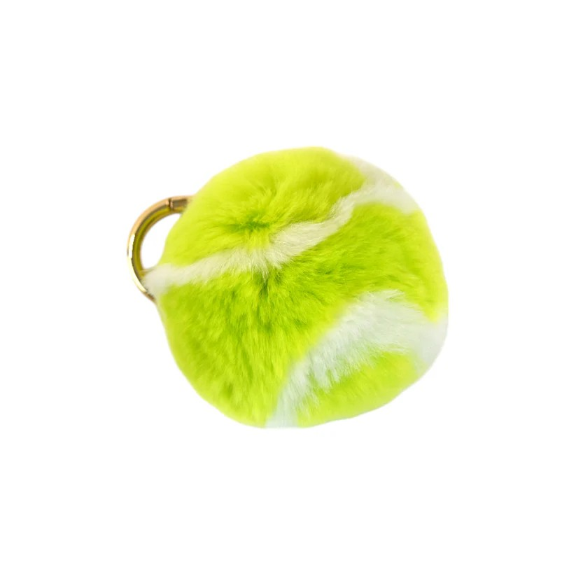 Furry Tennis Ball Keychain