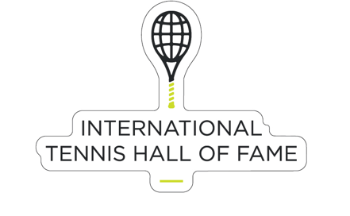 Logo of the International Tennis Hall of Fame with a tennis racket and ball design.