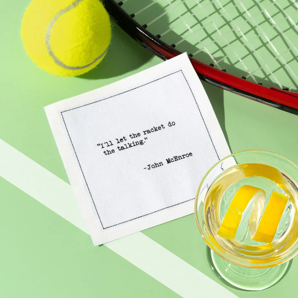 Tennis Legends Quotes Cocktail Napkins in Box - 50 Count