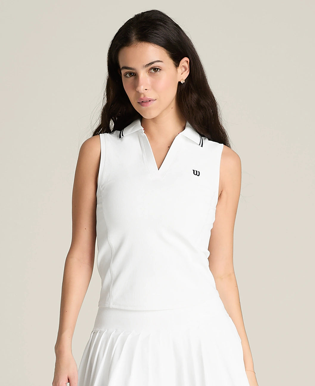 Rib Sleeveless Polo