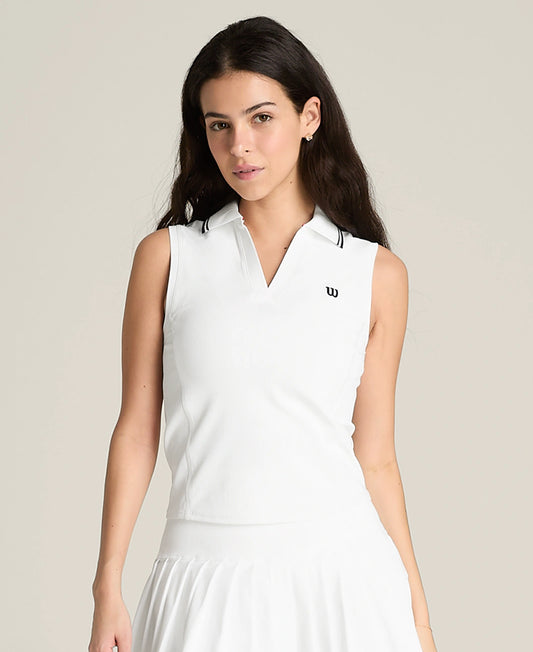 Rib Sleeveless Polo
