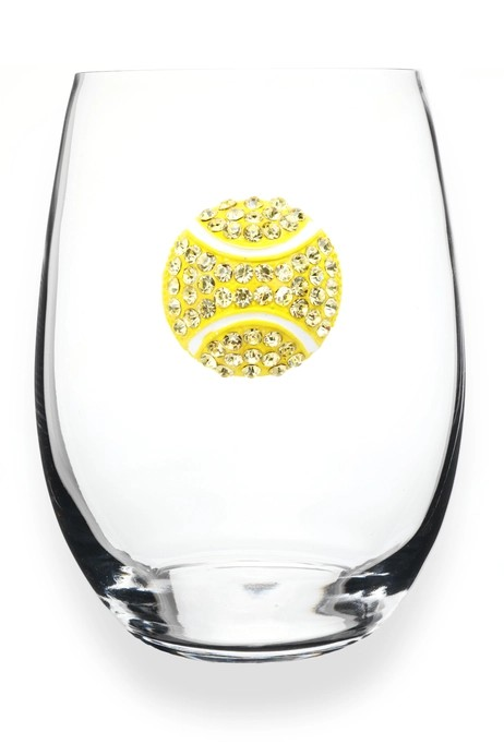 Stemless Tennis Ball Wine Glass