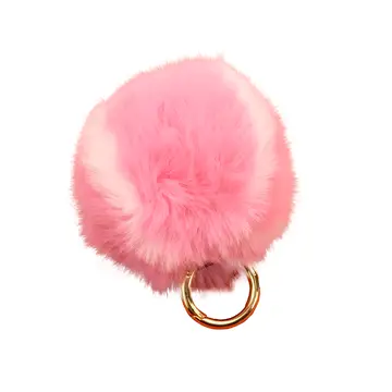 Furry Tennis Ball Keychain