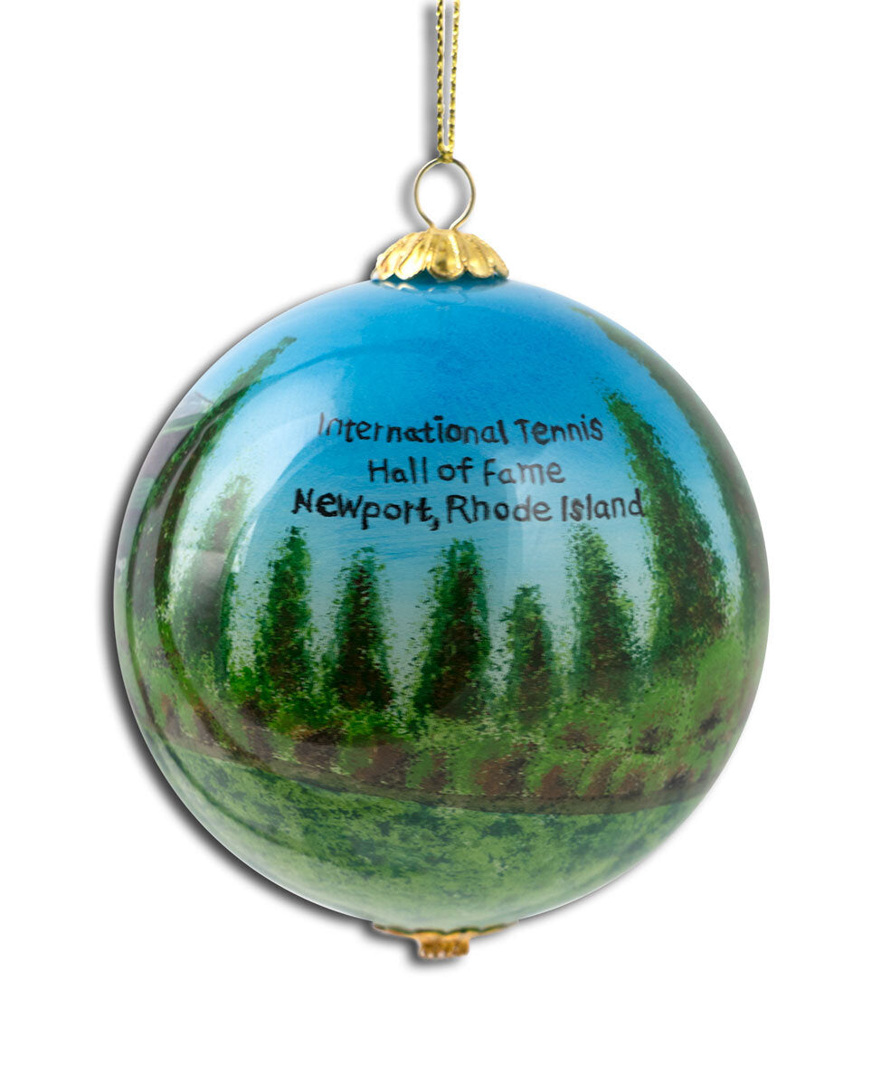 International Tennis Hall of Fame Hand Painted Glass Ornament
