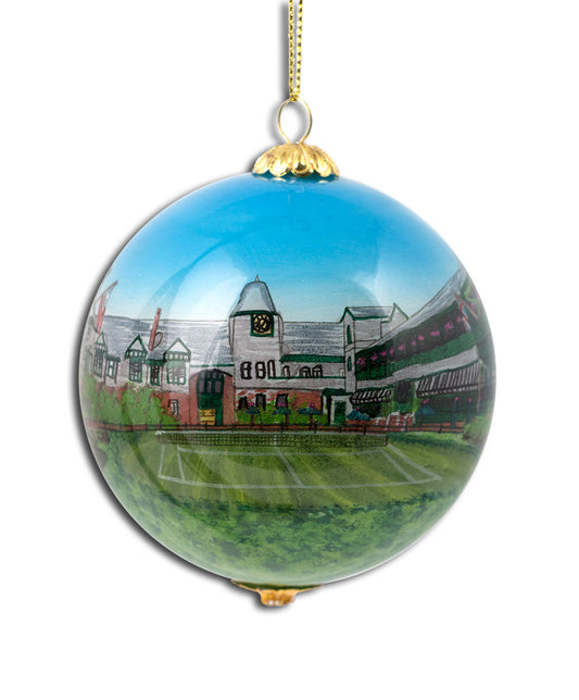 International Tennis Hall of Fame Hand Painted Glass Ornament
