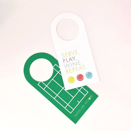 Tennis Court Wine Gift Tags -Set of 6